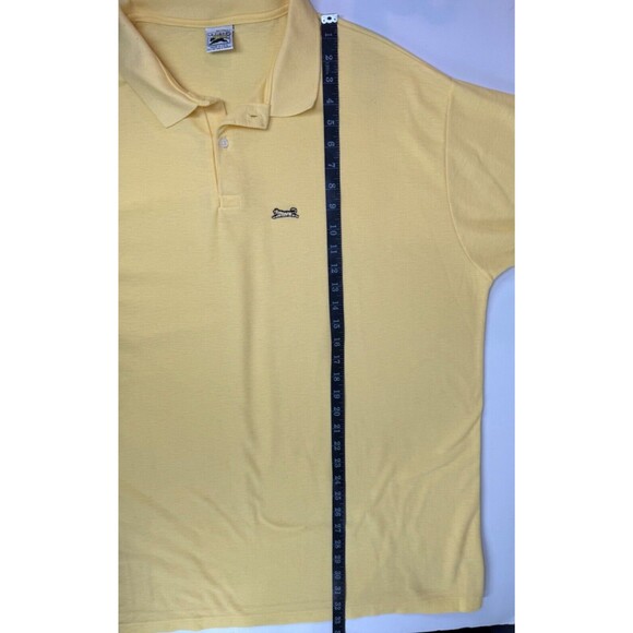 Vintage Le Tigre Polo Shirt Mens 3X Tall Yellow Short Sleeve Made in USA Tennis - Picture 8 of 9
